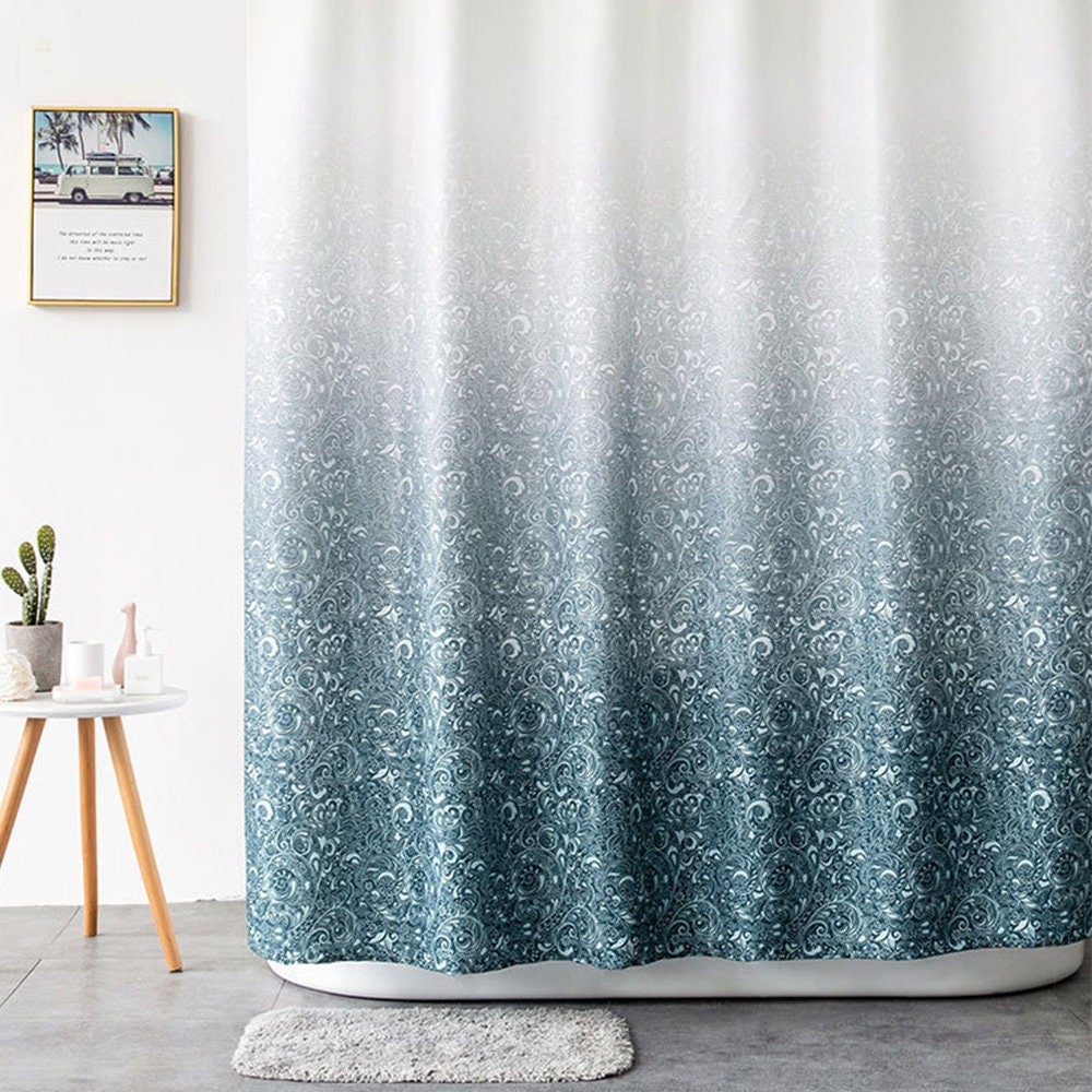 Gradient Purple Floral Shower Curtain