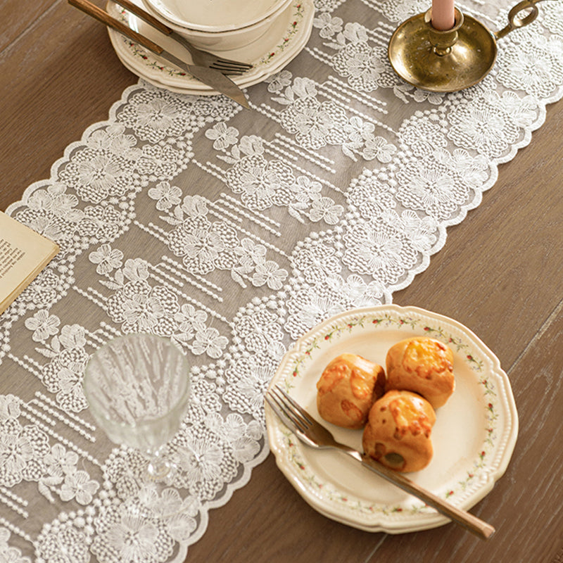 Moonlight French lace table flag light luxury high-end TV cabinet coffee table high-end dining table mat cloth shoe cabinet dust cover towel