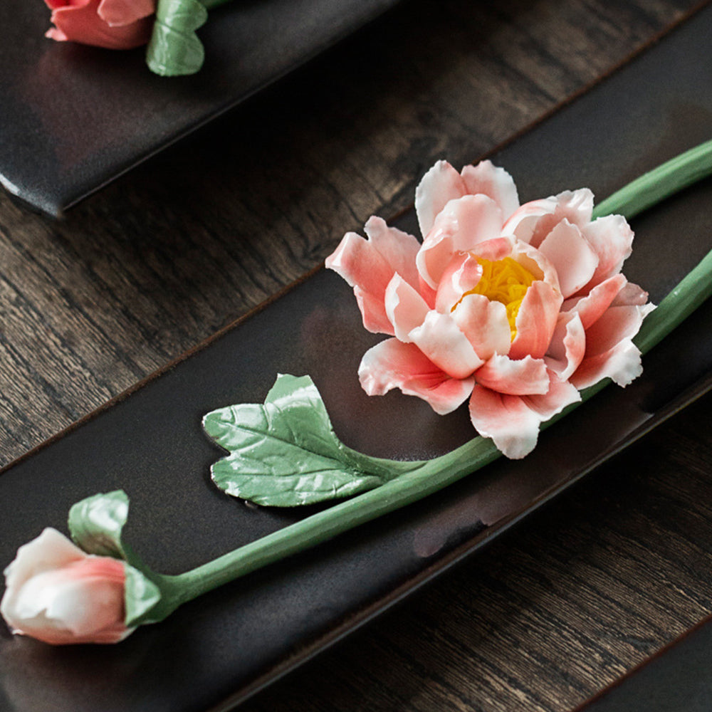 Ceramic Incense Burner, Incense Holder, Art Flower Design, Aromatherapy, Yoga Incense Burner, Small Incense seat