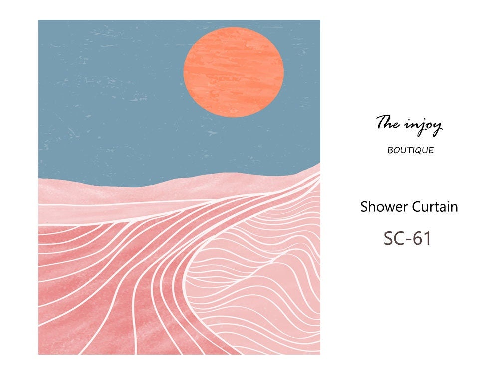Blue Pink Sunset Shower Curtain