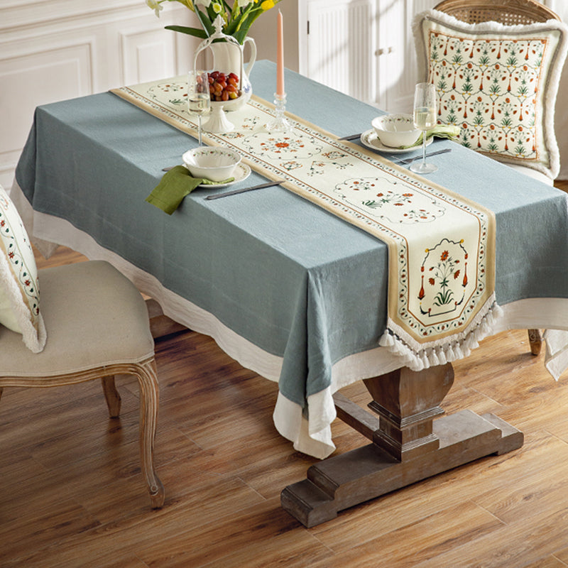 Monta table flag retro pastoral style ins tablecloth American Chinese long strip decorative cloth coffee table TV cabinet tablecloth