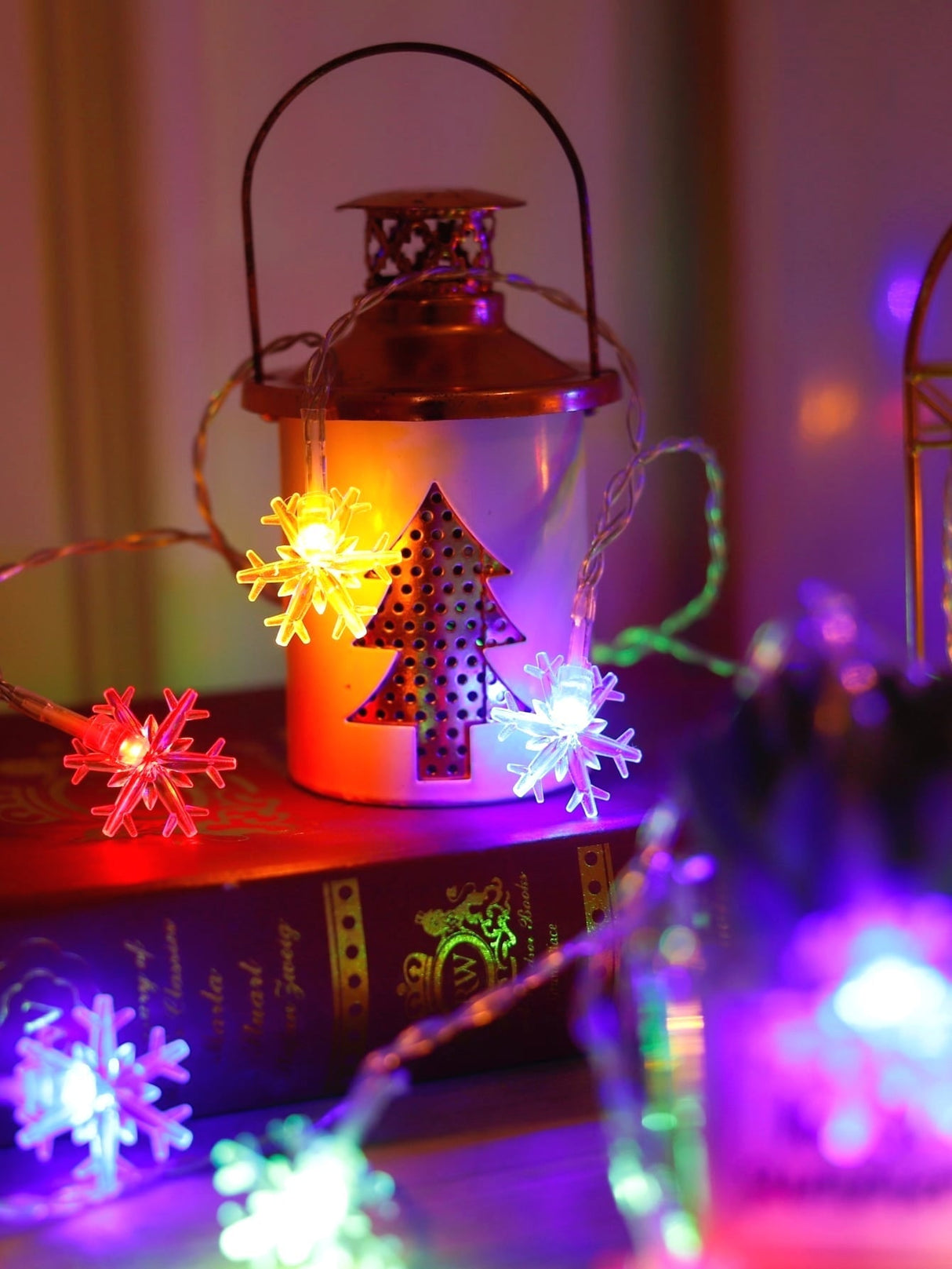 Christmas String Light with 20pcs Snowflake Shaped Bulb 1pc - Novelty Lighting