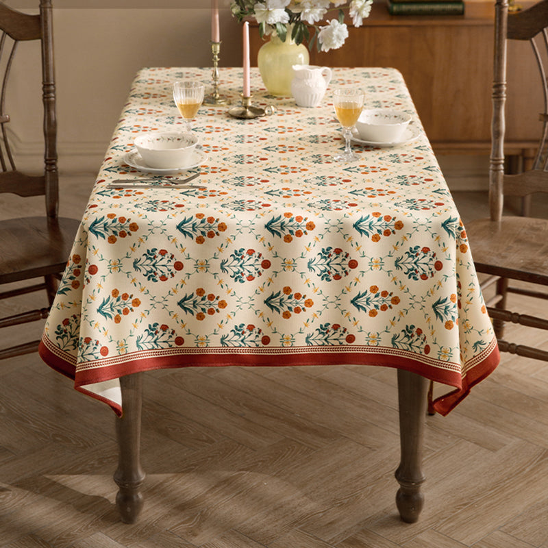 Mode garden American retro table cloth light luxury high-end decorative cloth red living room coffee table cover cloth dustproof cloth