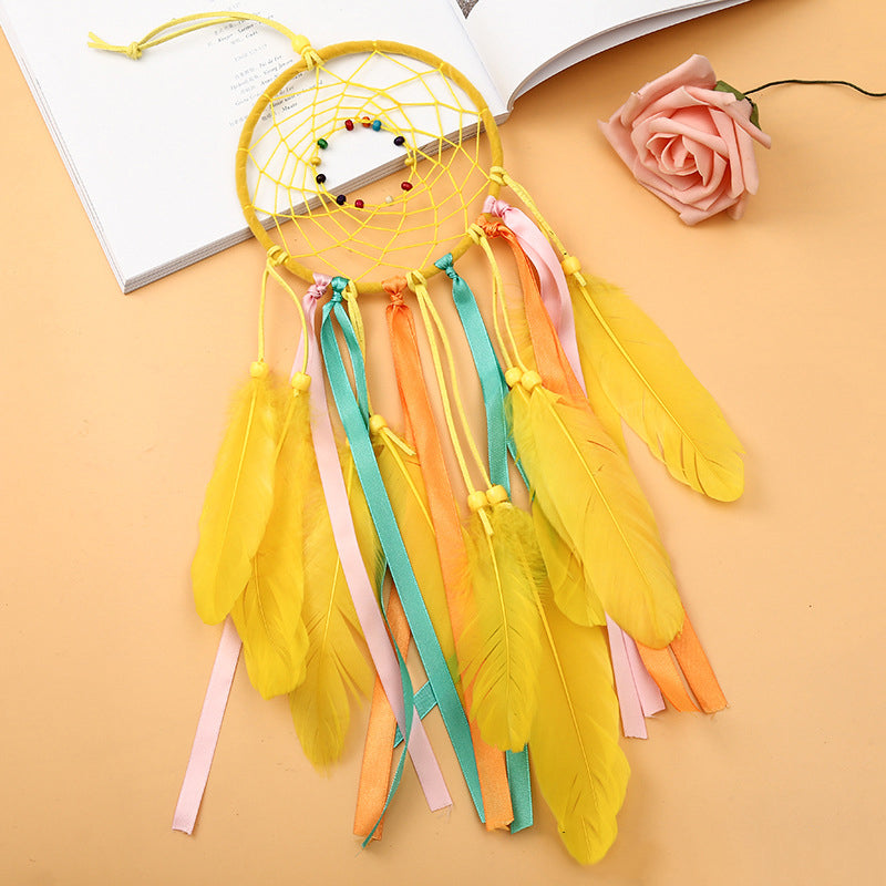 Yellow Feather Dream Catcher
