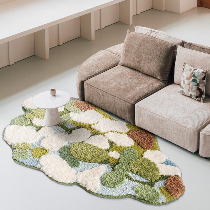 Feblilac 3D Magic Flower Garden Bath Mat, 60cmX90cm, Multiple Sized Green Moss Non Slip Bedroom Rug, Floral Living Room Rugs, Green Anti Slip Area Mats, Soft Thick Bedroom Carpet, Art Mats, Best Rugs, Hot Shower Mat Non Slip