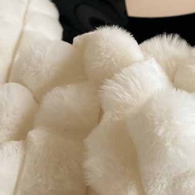 Solid Color Poly Rabbit Wool Flannel Puffy Duvet Cover Bedding Set