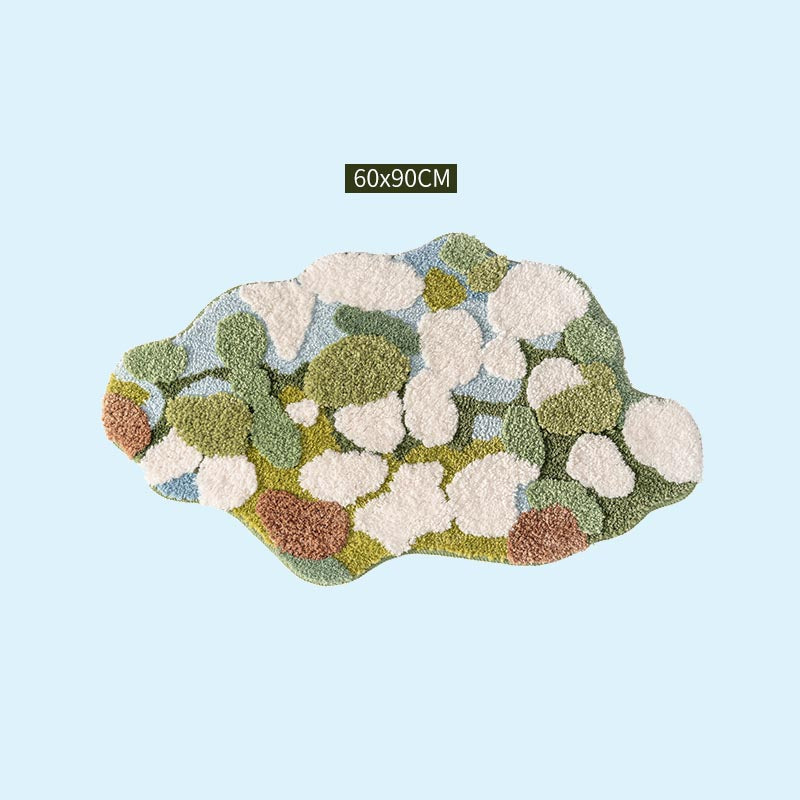 Feblilac 3D Magic Flower Garden Bath Mat, 60cmX90cm, Multiple Sized Green Moss Non Slip Bedroom Rug, Floral Living Room Rugs, Green Anti Slip Area Mats, Soft Thick Bedroom Carpet, Art Mats, Best Rugs, Hot Shower Mat Non Slip