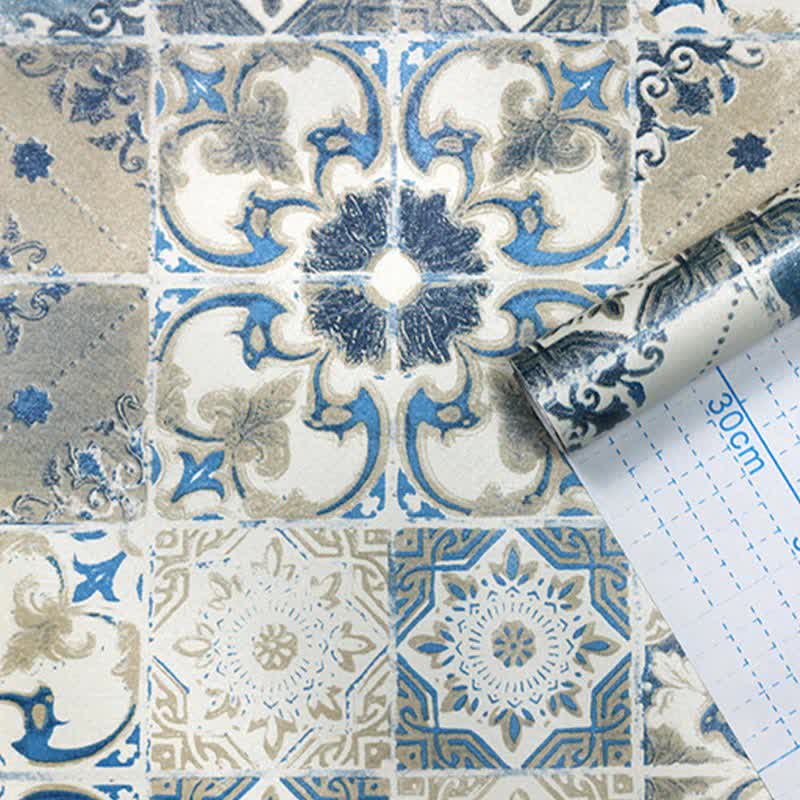 Blue Pattern Peel & Stick Wallpaper (1 roll)
