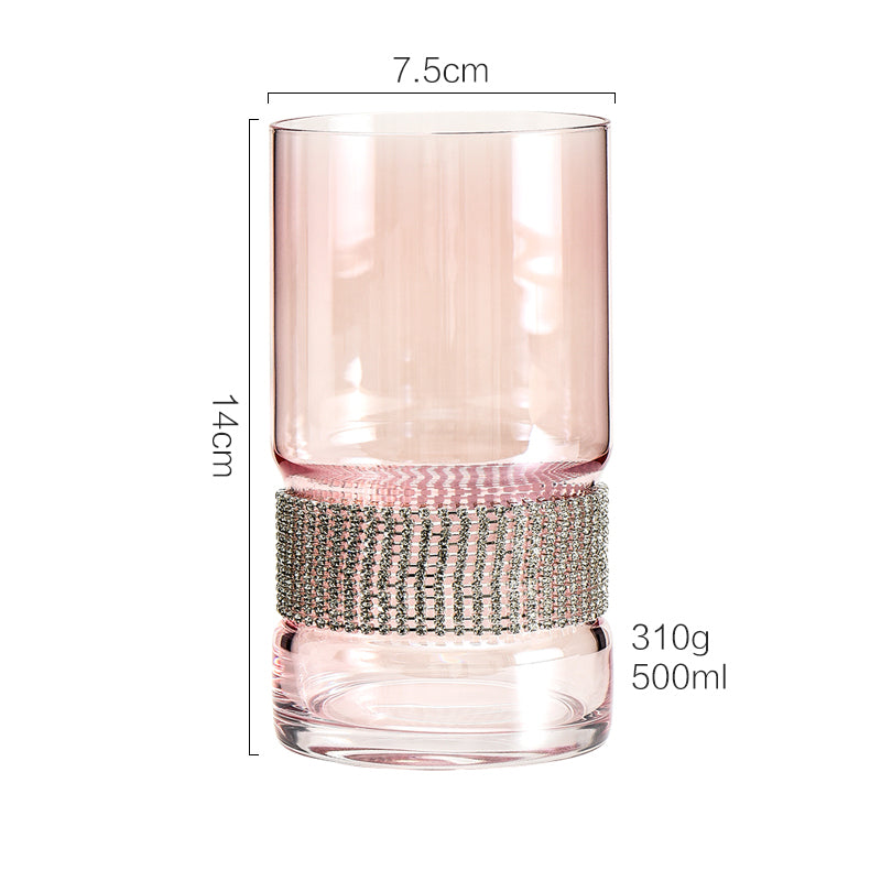 Nordic light luxury wind diamond crystal glass high-value drinking water cup whisky glass juice cup