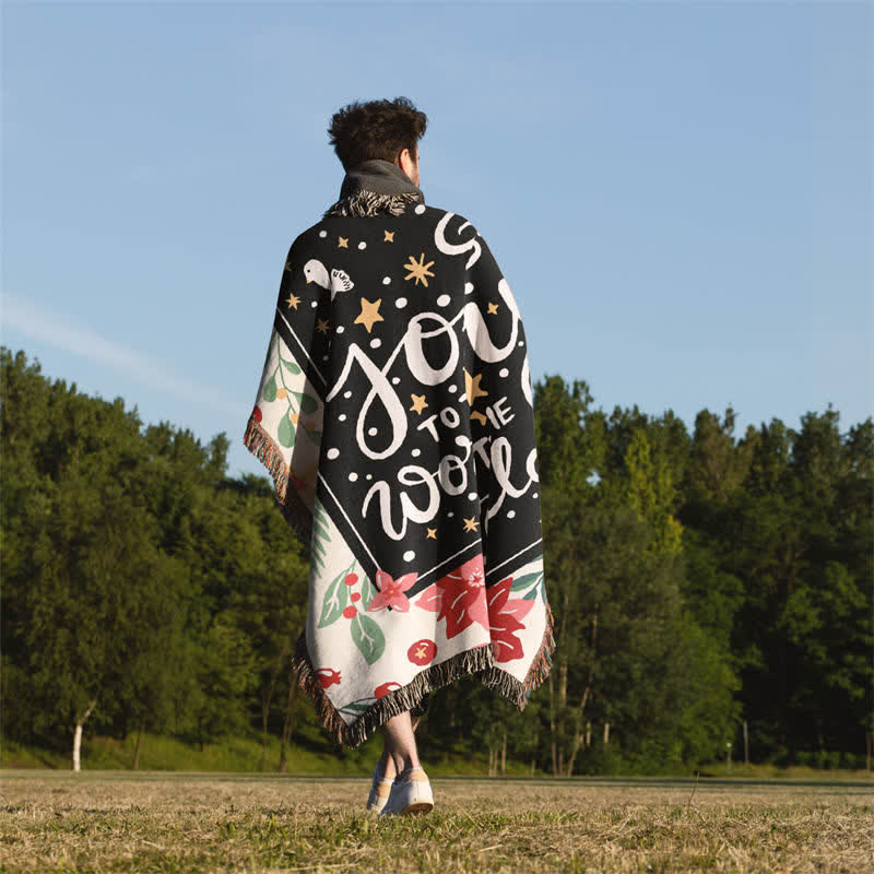 "Joy To The World" Tassel Blanket