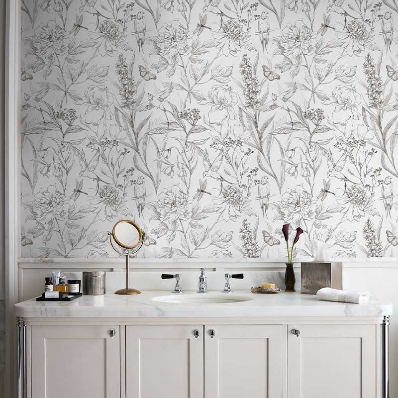 Bird Flower Waterproof Peel & Stick Wallpaper (1 roll)