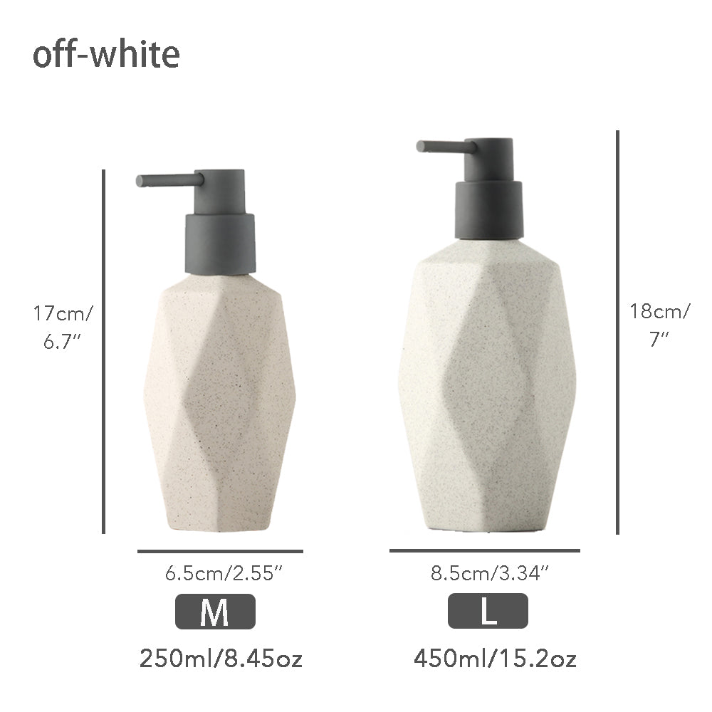 Ceramic Soap Dispenser, Liquid Bathroom Bottle, Simple Design, Refillable Reusable Lotion Pump for Bathroom Kitchen