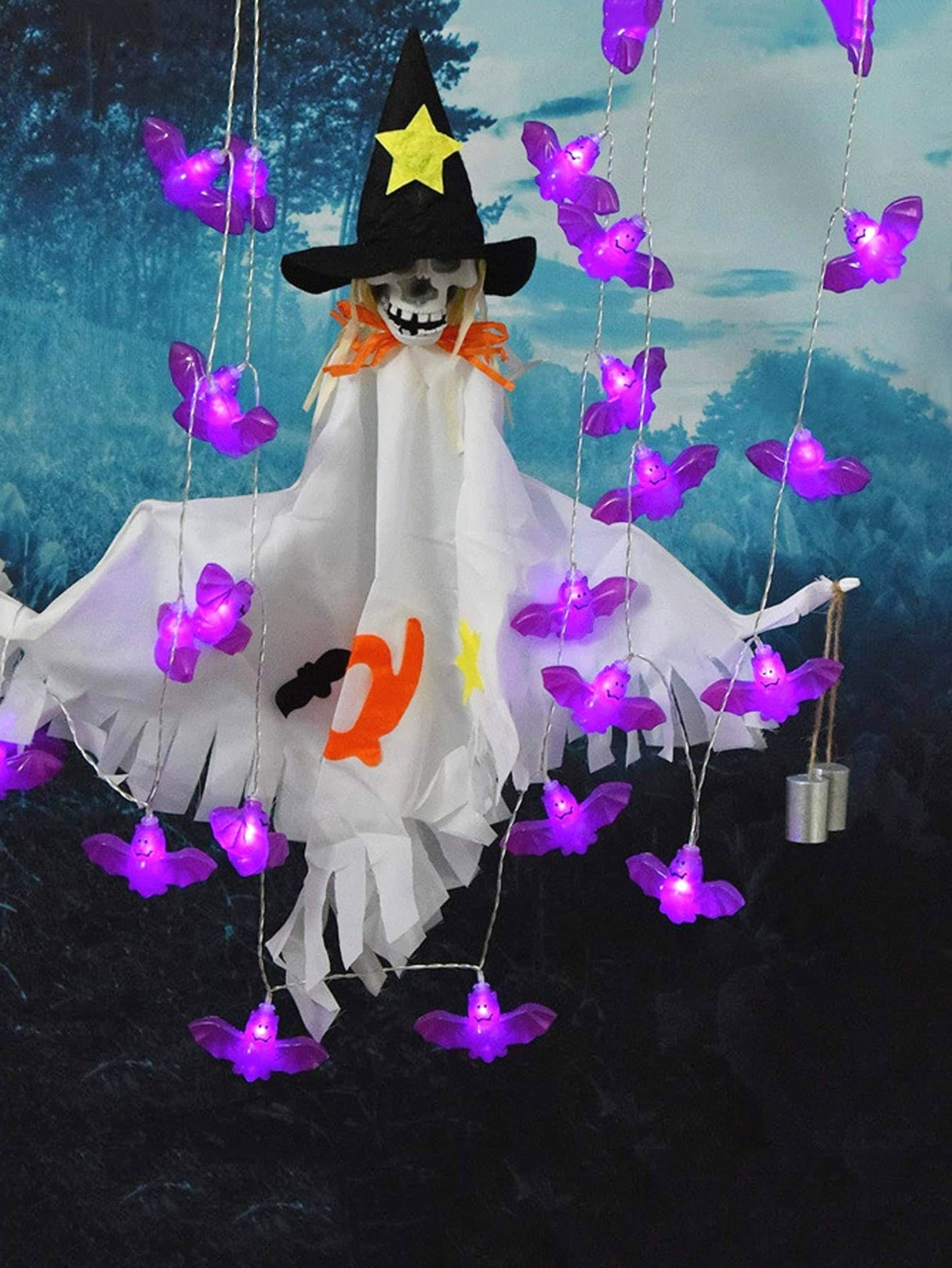 Halloween String Light with 10pcs Bat Shaped Bulb 1pc - Lighting & Lamp