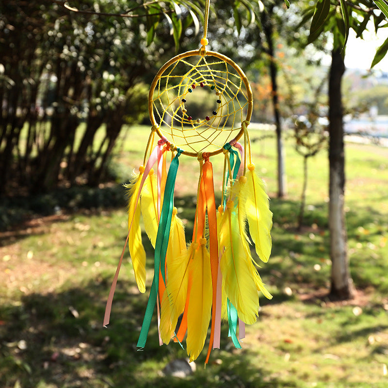 Yellow Feather Dream Catcher