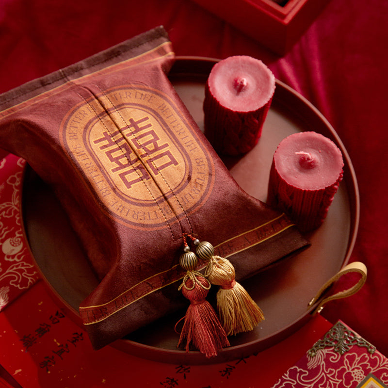 Splendid Marriage Festive Tissue Cover Original Wedding American Red Household Tissue Box Living Room Restaurant Car Tissue