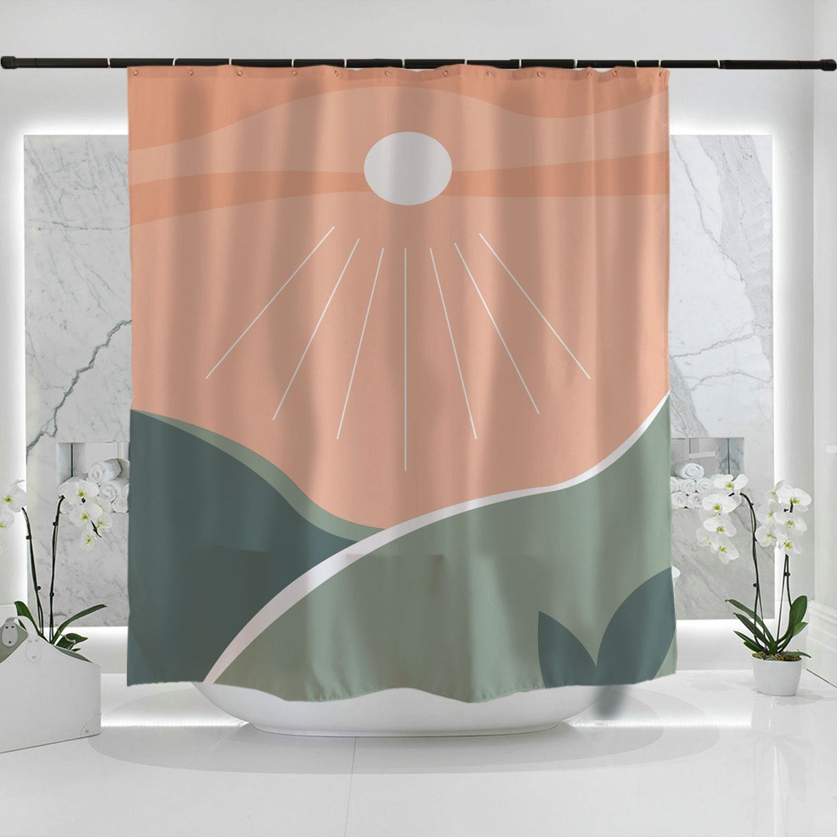 Abstract Naked Woman Shower Curtain