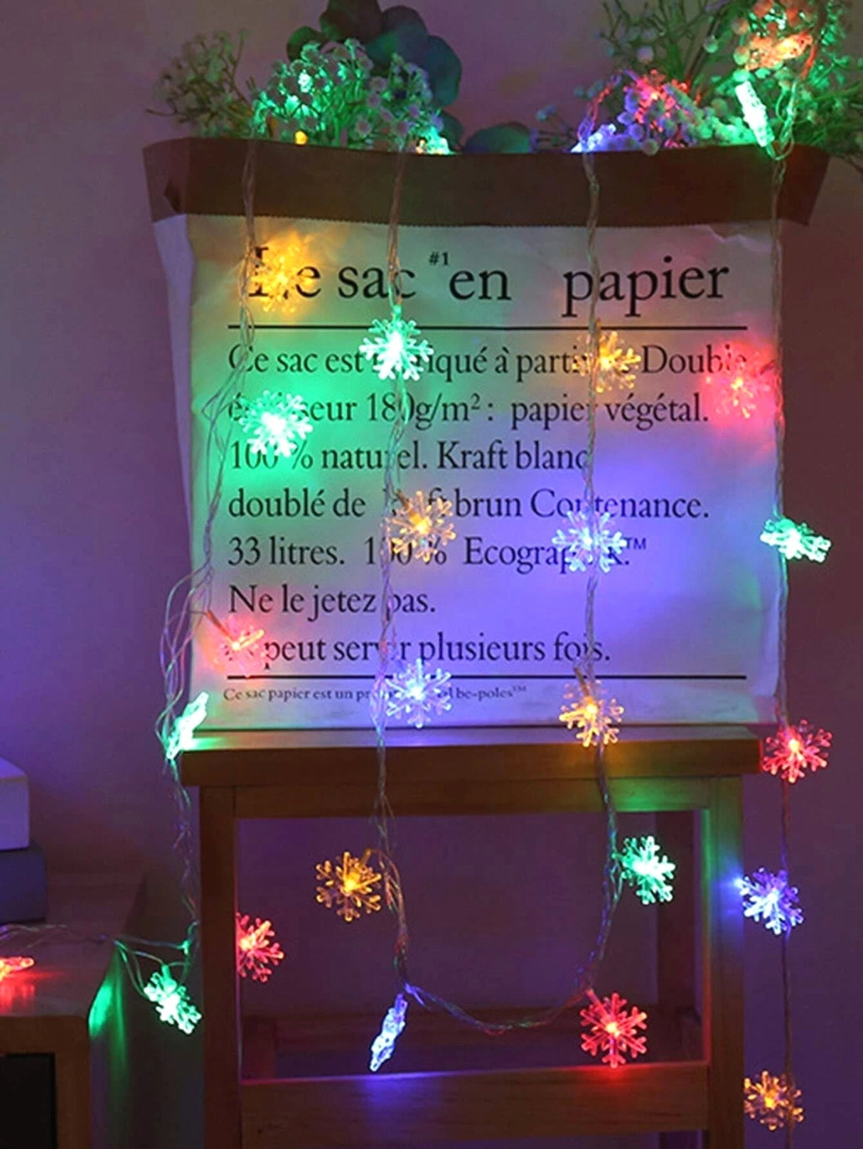 Christmas String Light with 40pcs Snowflake Bulb 1pc - Lighting & Lamp