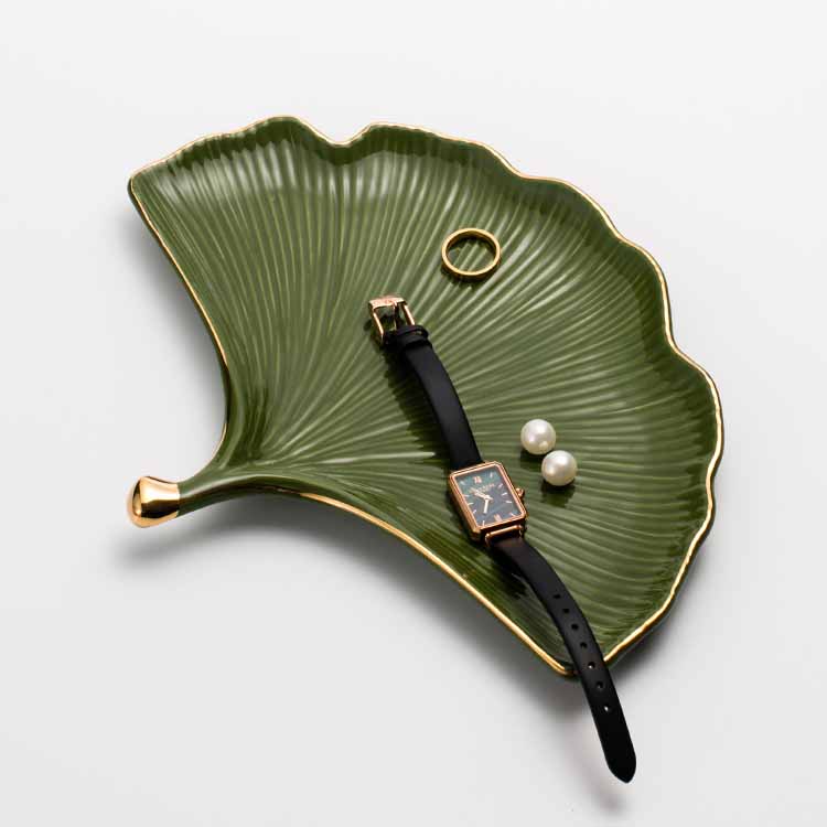 Nordic Style Bubble Pattern Gold Trim Ceramic Tray, Service Plate, Jewelry Tray, Decoration Tray