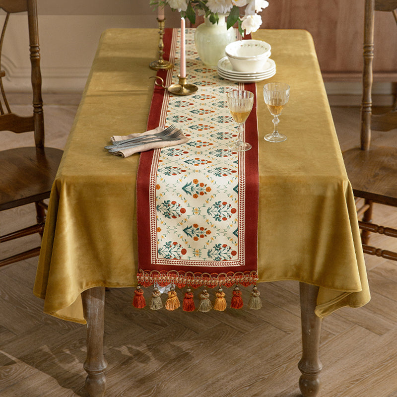 Mode Garden American table flag red light luxury high-end dining table TV cabinet sideboard bed flag long strip decorative cloth