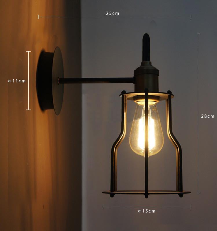 Iron Wire Cage Industrial Wall Sconce Light