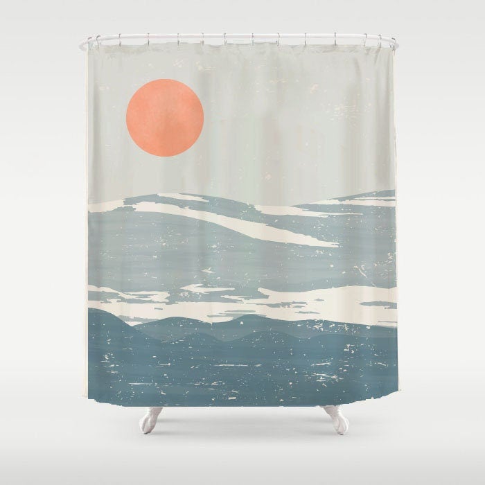 Blue Snow Mountain and Sun Shower Curtain