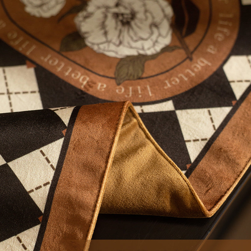 Hazel retro table flag American checkerboard dining table long strip decorative cloth high-quality tablecloth light luxury bunk bed flag