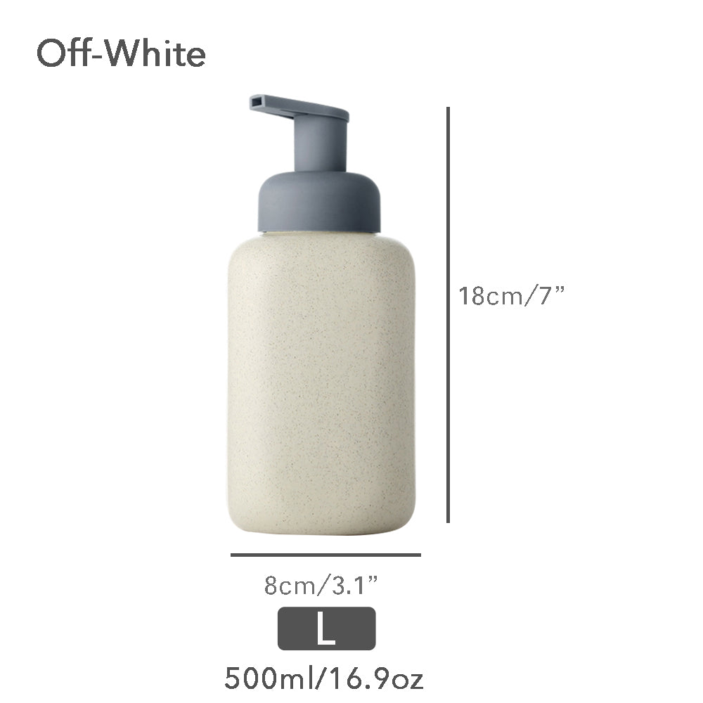 Mint Ceramic Soap Dispenser, Foaming Pump Bathroom Bottle, Simple Design, Refillable Reusable Lotion Pump for Bathroom Kitchen, 500ml/16.9oz