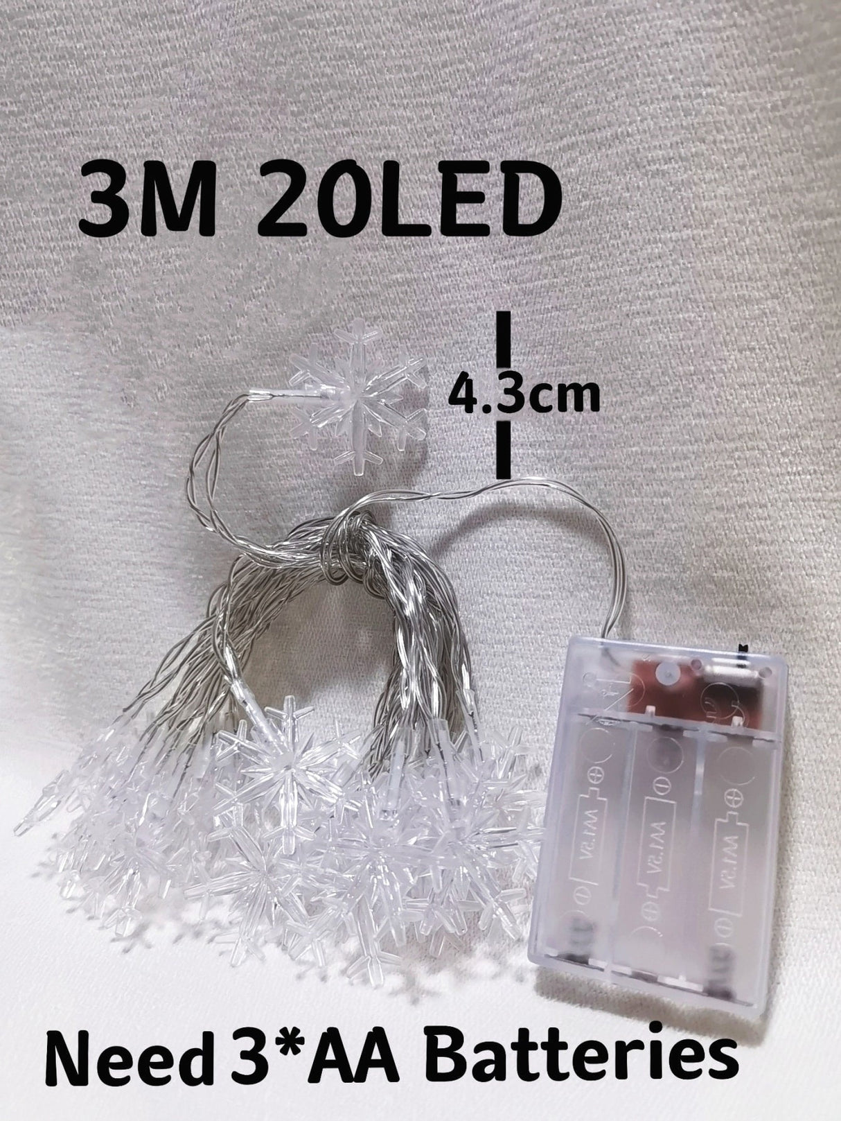 Christmas String Light with 20pcs Snowflake Shaped Bulb 1pc - Novelty Lighting