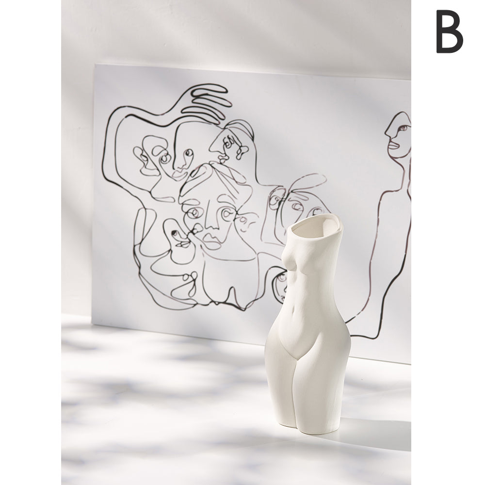 Body Vase, Ceramic Butt Vase, Female Body Vase, Body Art Vase, Female Form Vase, Off-White Decorative Vase