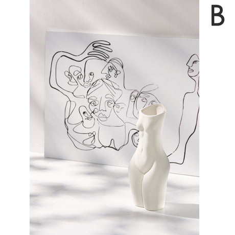 Body Vase, Ceramic Butt Vase, Female Body Vase, Body Art Vase, Female Form Vase, Off-White Decorative Vase