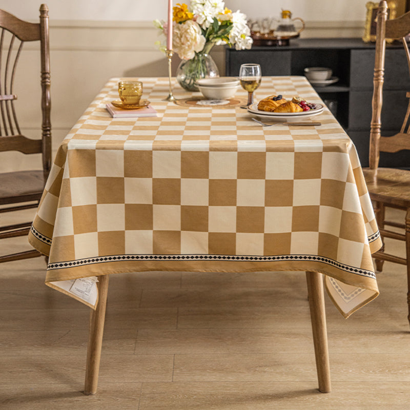 Rolla holiday checkerboard tablecloth light luxury high-end retro ins wind round table coffee table tablecloth 2022 new A must for home atmosphere, warm and pleasant