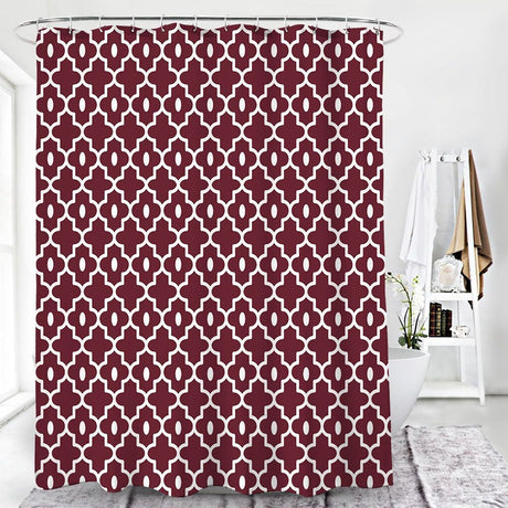 Red Morocco  Pattern Shower Curtain