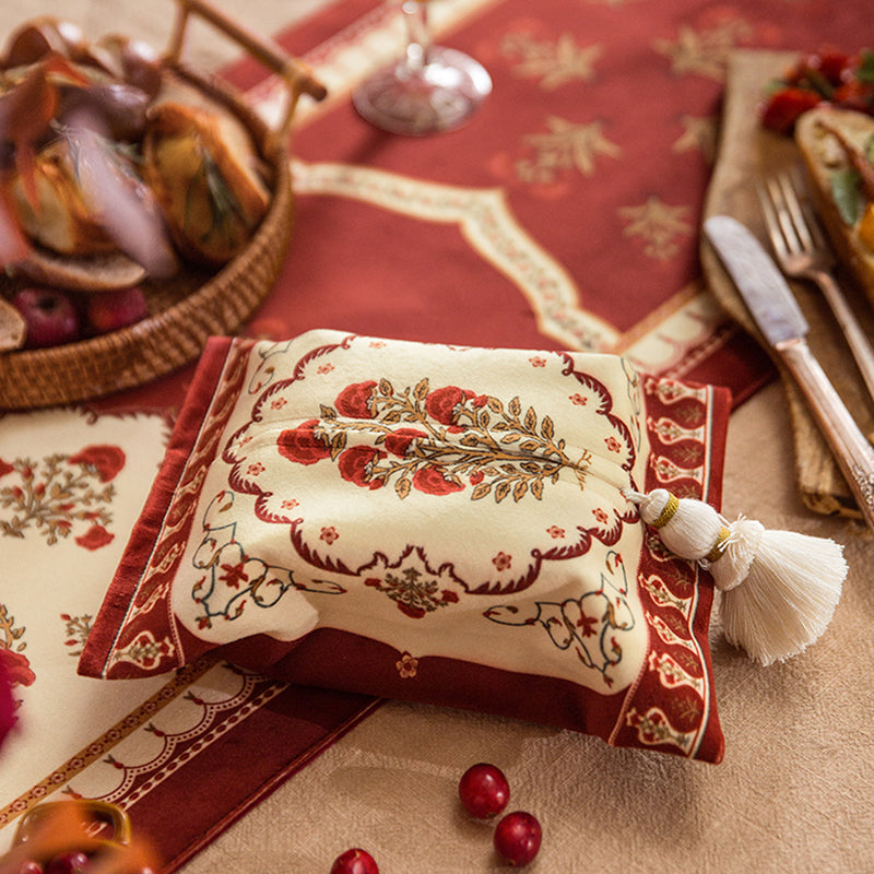Polka red household tissue box American-style living room dining car with fabric original tissue drawer ins ornaments