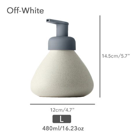 Mint Ceramic Soap Dispenser, Foaming Pump Bathroom Bottle, Simple Design, Refillable Reusable Lotion Pump for Bathroom Kitchen, 480ml/16.28oz