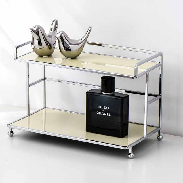 Nordic Style Light Luxury Silver Iron Art Acrylic Double Storage Rack, Cosmetics Shelves, Jewelry Tray, Decoration Tray