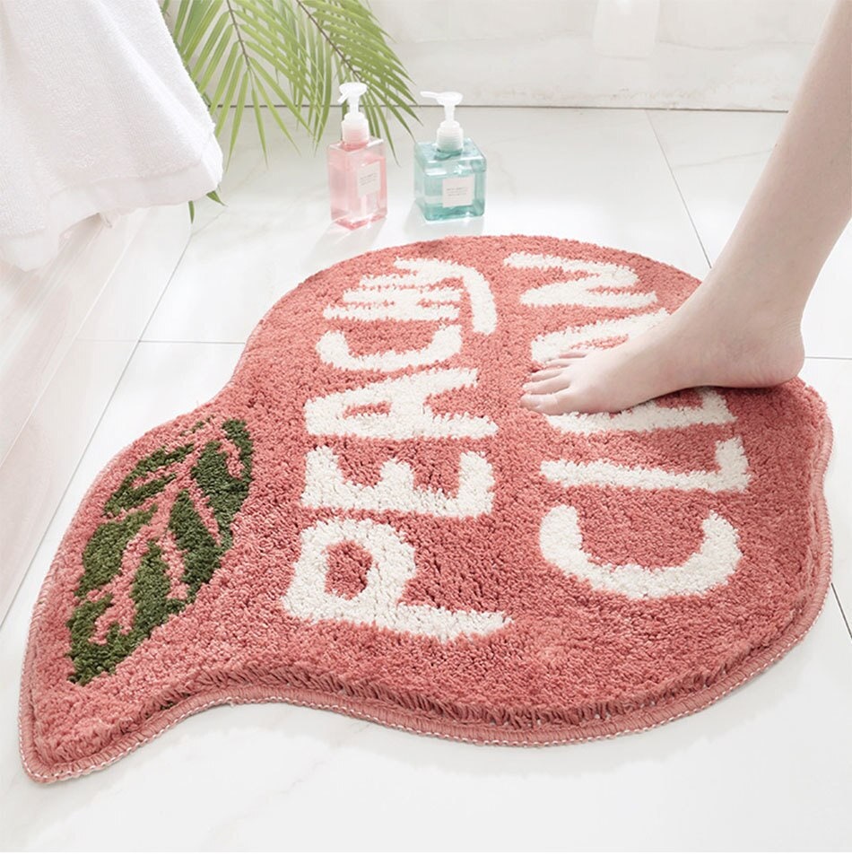 Feblilac Cute Peach Lemon Bath Mat | Bathroom Rug | Door Mat