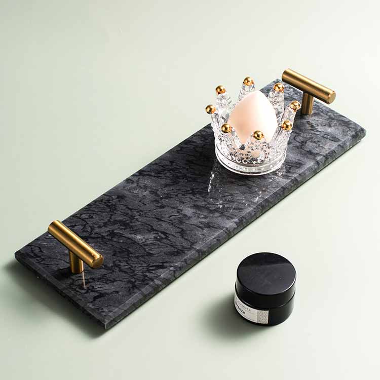 Copy of Nordic Style Natural Marble Gold Handle Tray, Service Plate, Jewelry Tray, Decoration Tray