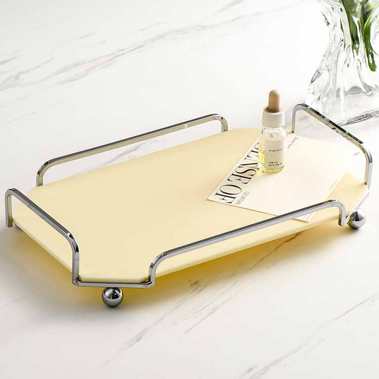 Nordic Style Light Luxury Iron art acrylic octagon tray Sliver/Cream/Black, Jewelry Tray, Decoration Tray