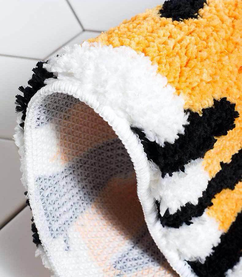 Cartoon Tiger Bath Mat Bedroom Rug, Cute Animal Soft Plush Water-Absorbent Mat, Machine Washable