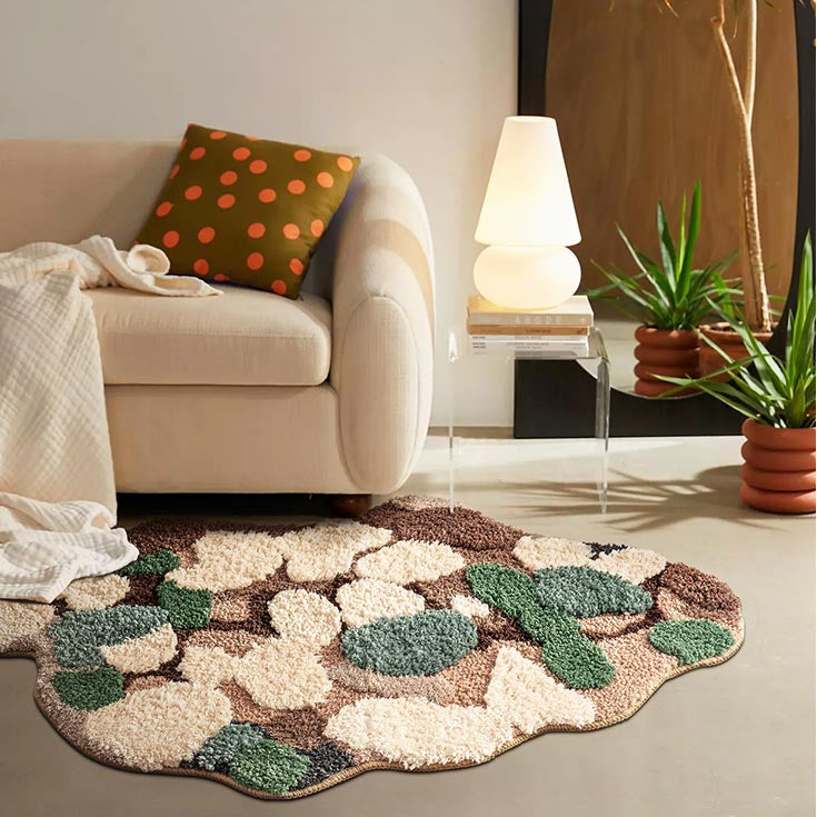 Feblilac 3D Magic Flower Garden Bath Mat, 60cmX90cm, Multiple Sized Green Moss Non Slip Bedroom Rug, Floral Living Room Rugs, Green Anti Slip Area Mats, Soft Thick Bedroom Carpet, Art Mats, Best Rugs, Hot Shower Mat Non Slip