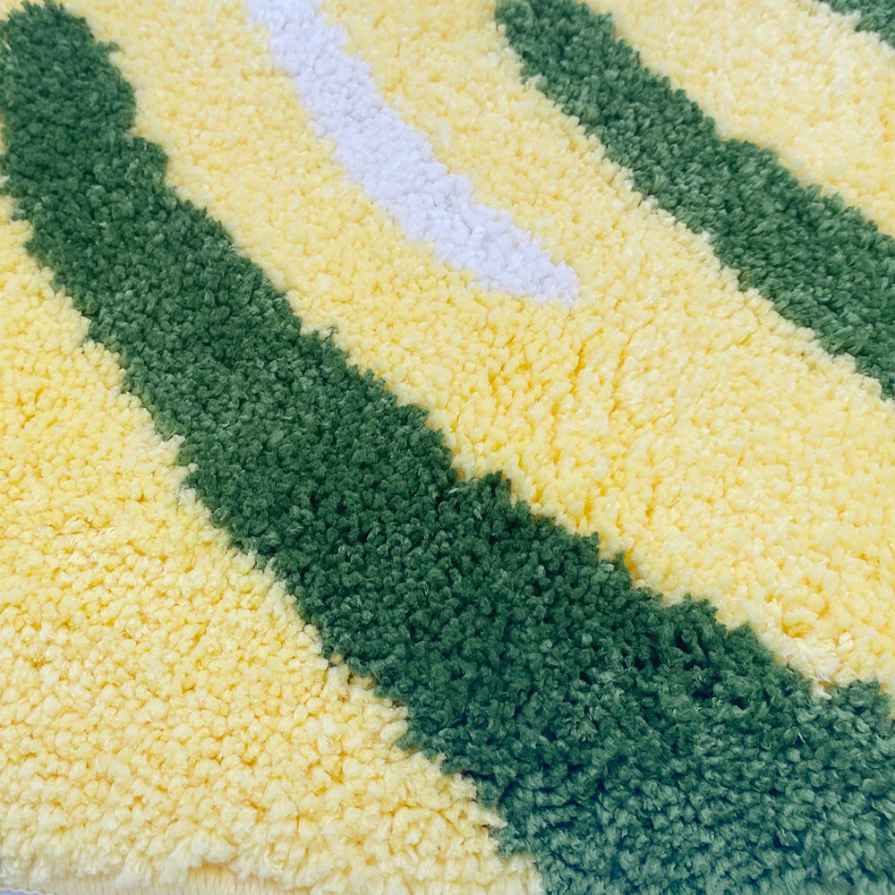 Feblilac Soft Yellow and Green Leaves Bathroom Rug, 23.6"x35.4", Floral Non Slip Bathmat, Green Plants Bathroom Rugs, Light Green Anti Slip Toilet Mat, Soft Thick Bathroom Carpet, Art Bathroom Mats, Best Bath Rugs, Hot Shower Mat Non Slip, Toilet Rug
