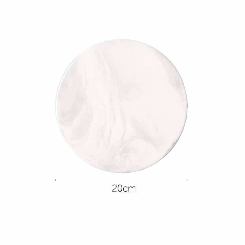 Nordic Style Marbled Pattern Hexagon and Round Ceramic Tray, Service Plate, Jewelry Tray, Decoration Tray