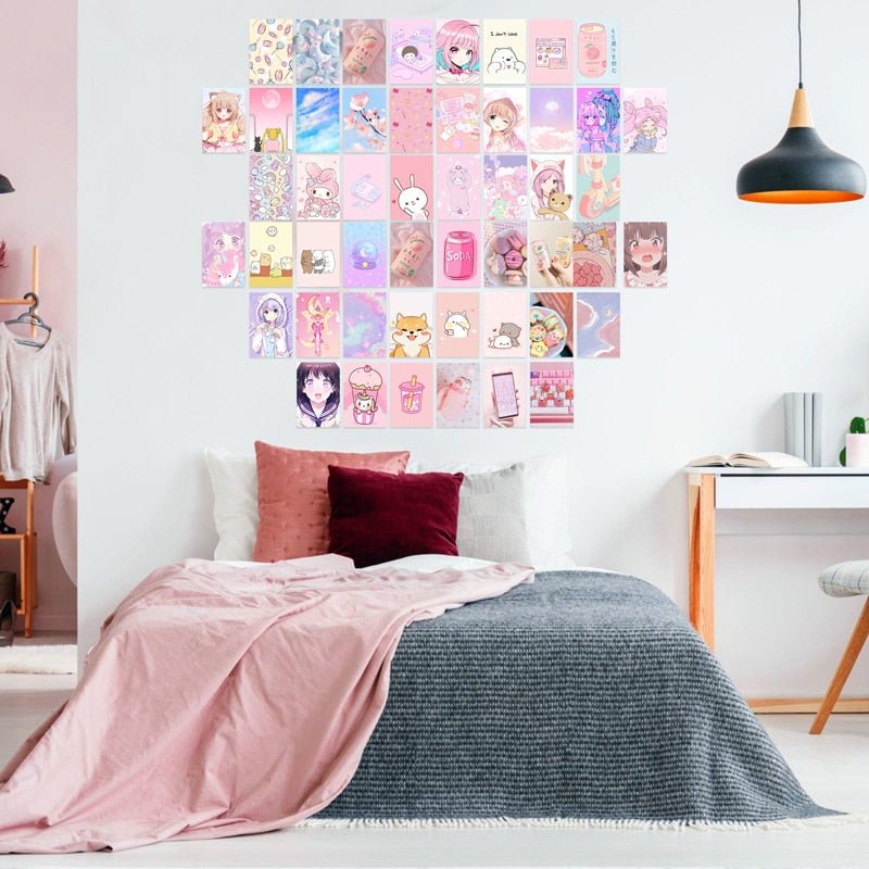 50Pcs Pastel Kawaii Cute Aesthetic Wall Collage