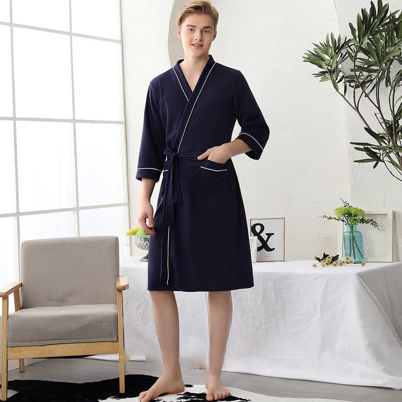3/4 Sleeve Waffle Weave Pajama Bathrobe