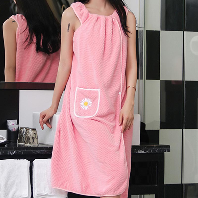 Bath Wrap Bath Cover Up with Pocket