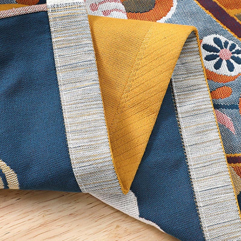 Blooming Flower Yellow Reversible Bath Towel