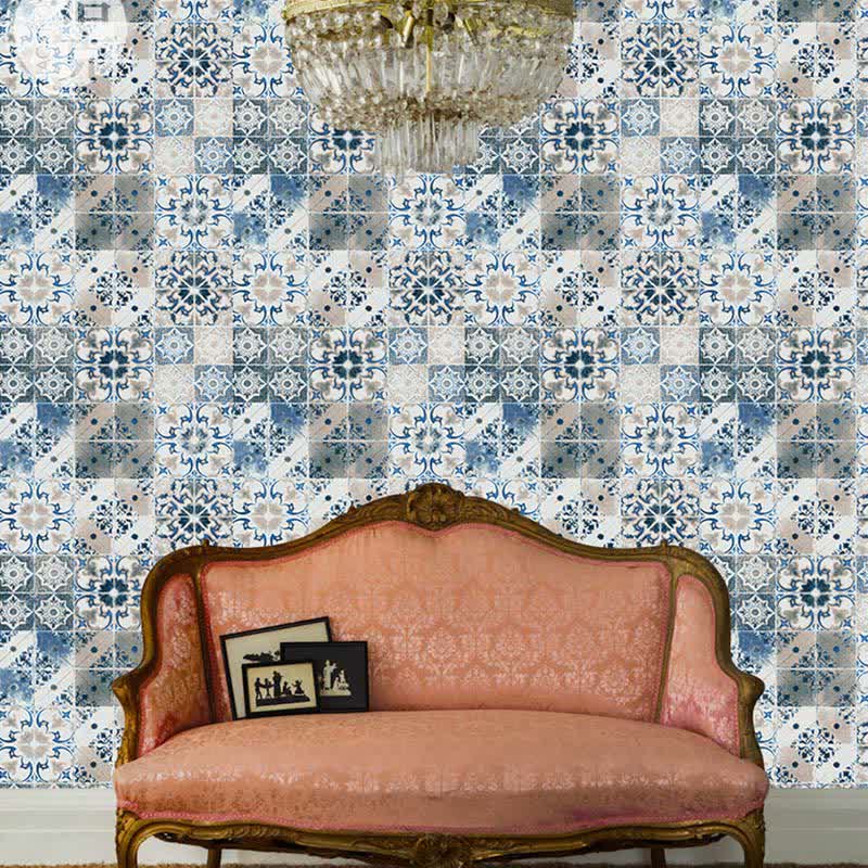 Blue Pattern Peel & Stick Wallpaper (1 roll)