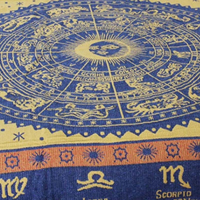 Bohemian Constellation Pattern Cotton Tassel Blanket