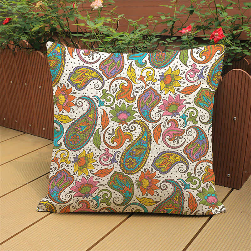 Attractive Flower Cotton Linen Pillow Cover