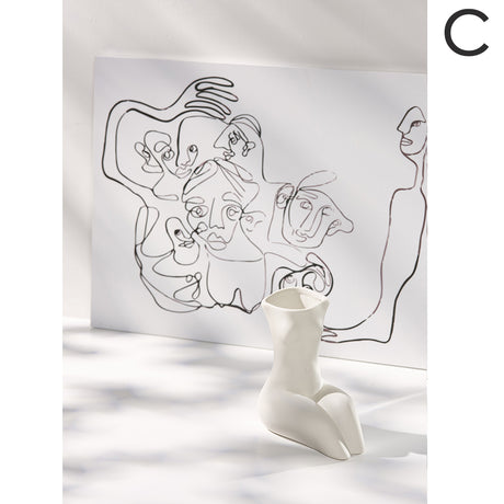 Body Vase, Ceramic Butt Vase, Female Body Vase, Body Art Vase, Female Form Vase, Off-White Decorative Vase